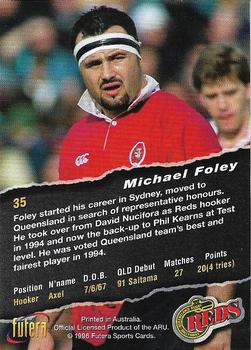 1996 Futera Rugby Union #35 Michael Foley Back